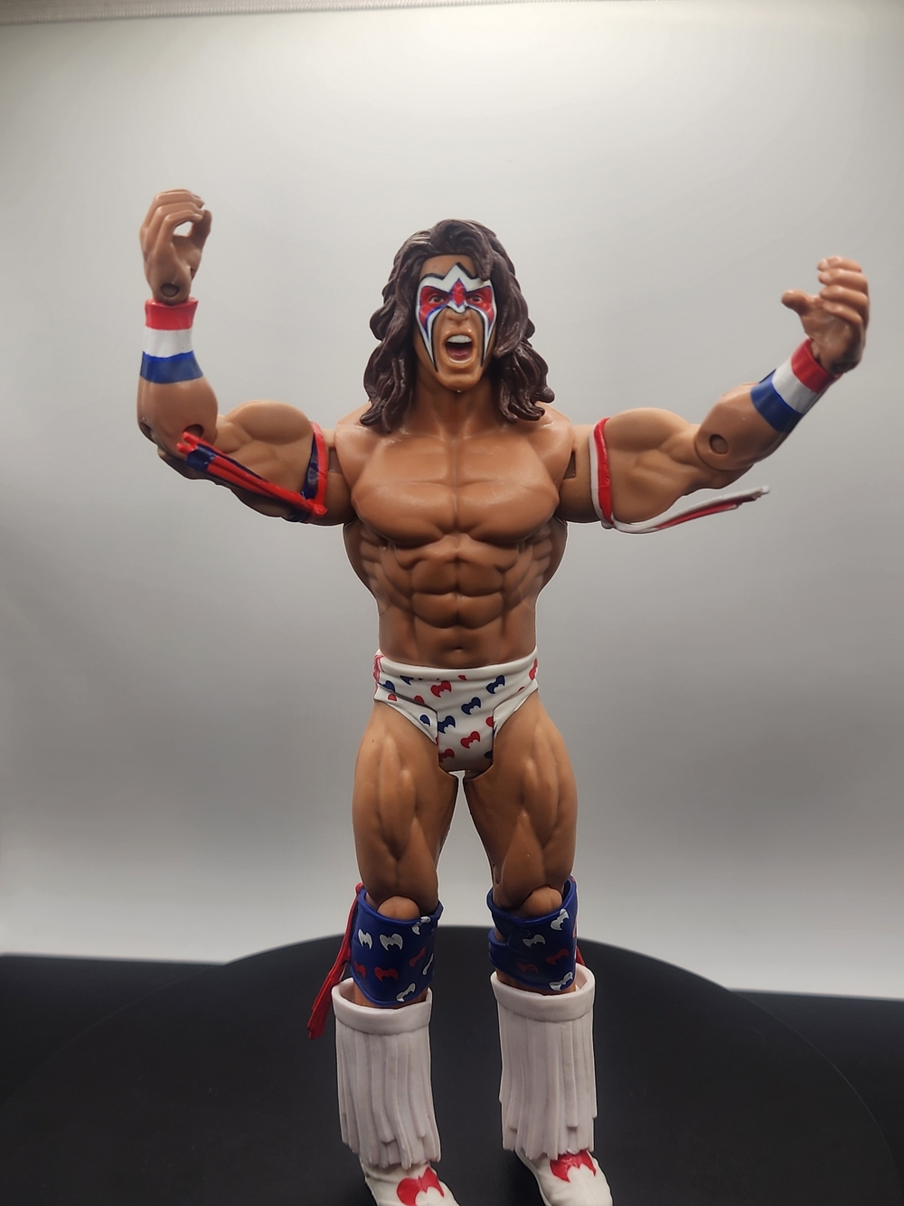 WWE Mattel Ultimate Warrior Basic 6" Wrestling Figure Loose Used Red White Blue